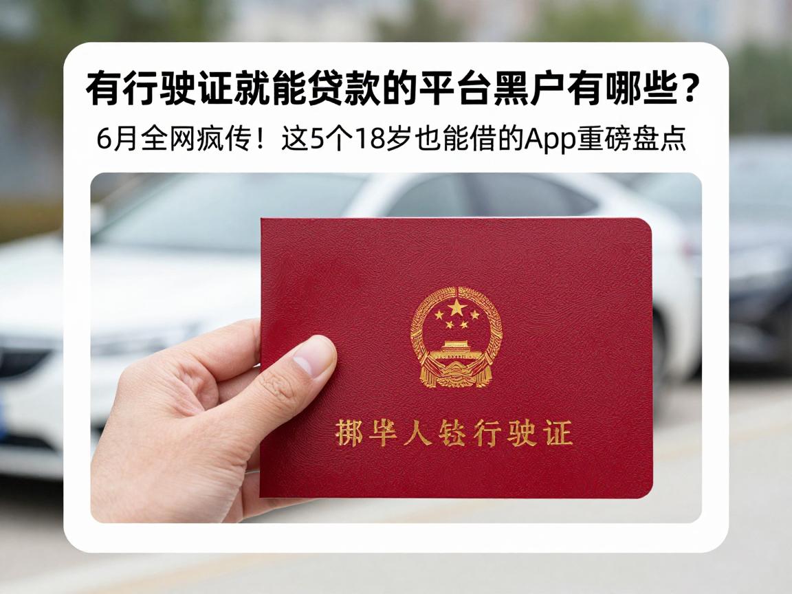有行驶证就能贷款的平台黑户有哪些？6月全网疯传！这5个18岁也能借的App重磅盘点