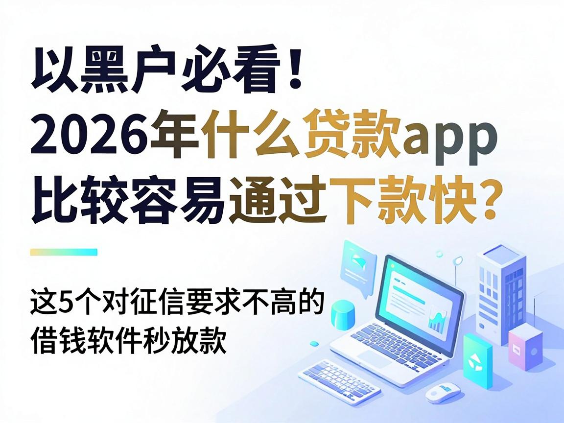 黑户必看!2026年什么贷款app比较容易通过下款快?这5个对征信要求不高的借钱软件秒放款