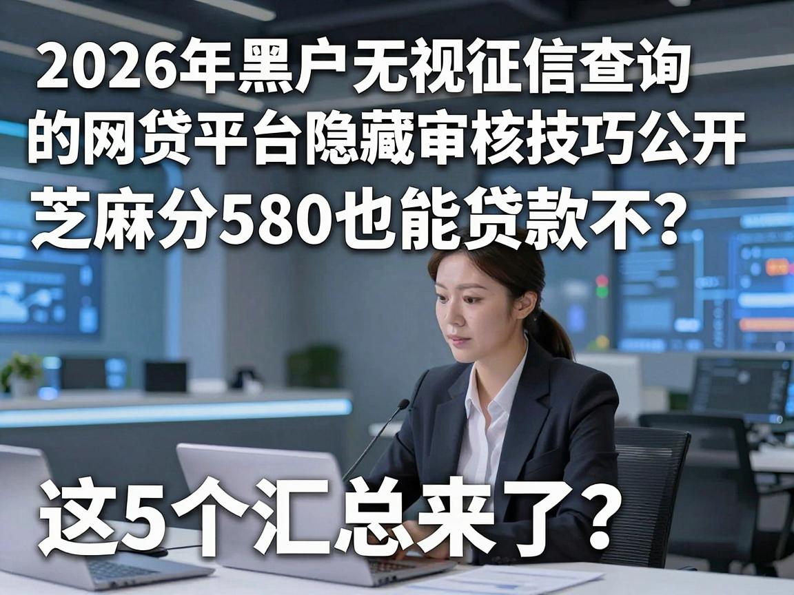 2026年黑户无视征信查询的网贷平台隐藏审核技巧公开,芝麻分580也能贷款不?这5个汇总来了!