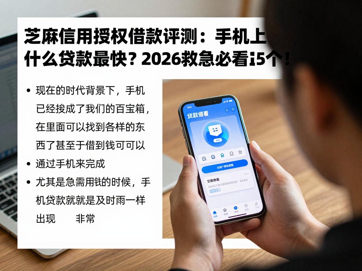 芝麻信用授权借款评测:手机上什么贷款最快?2026救急必看这5个!