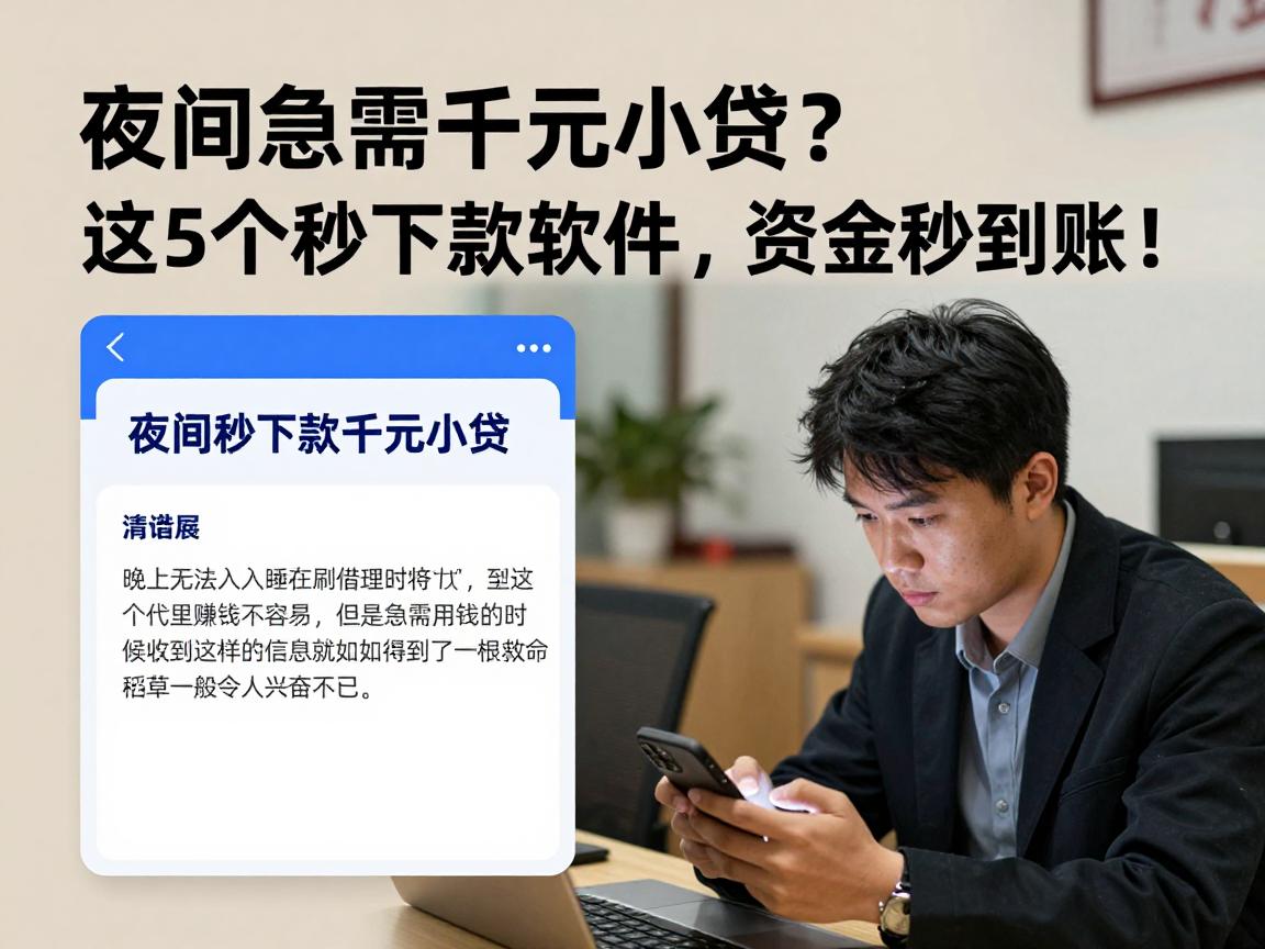 夜间急需千元小贷?这5个秒下款软件,资金秒到账!
