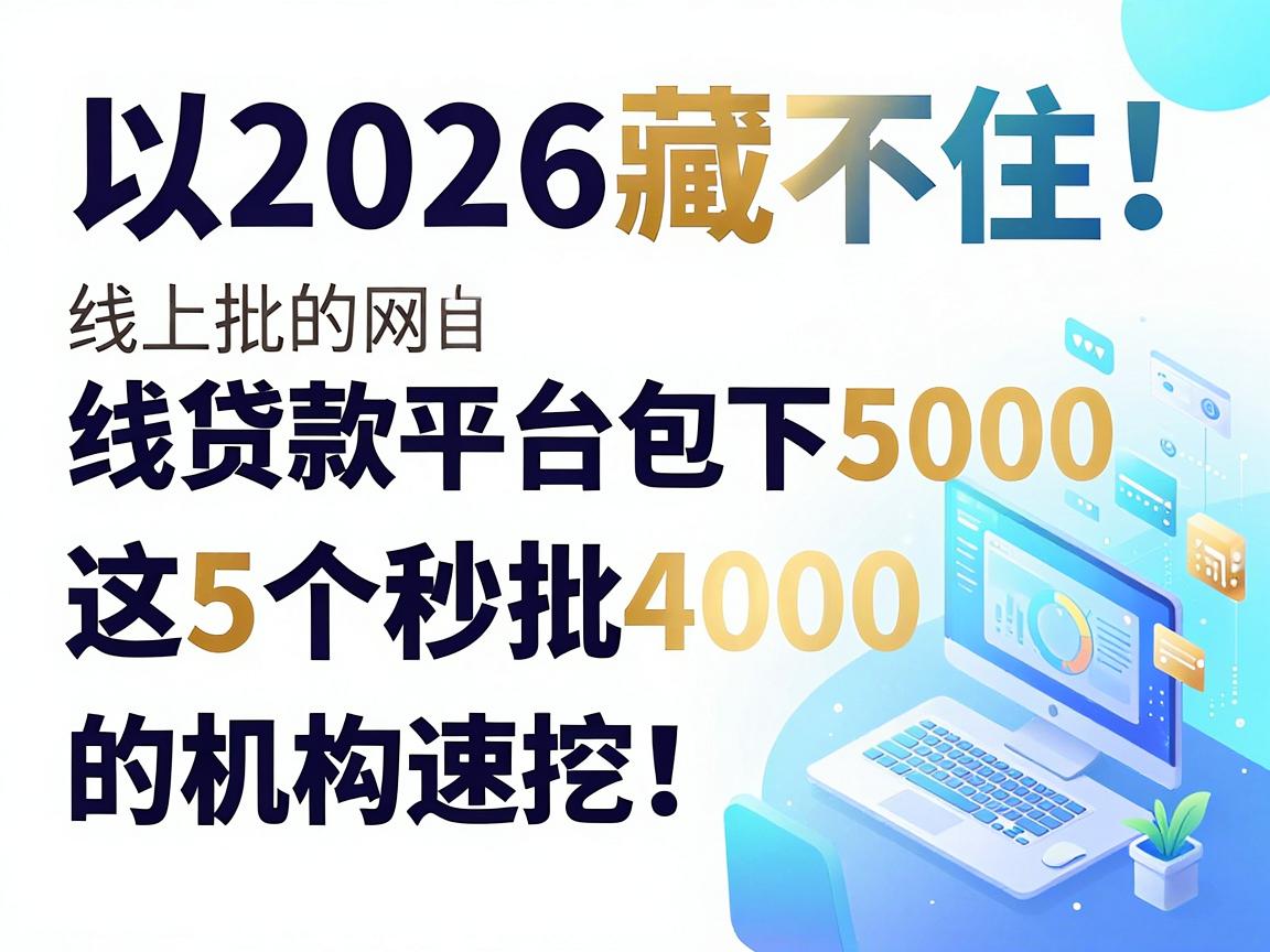 2026藏不住!线上批的网贷款平台包下5000,这5个秒批4000的机构速挖!