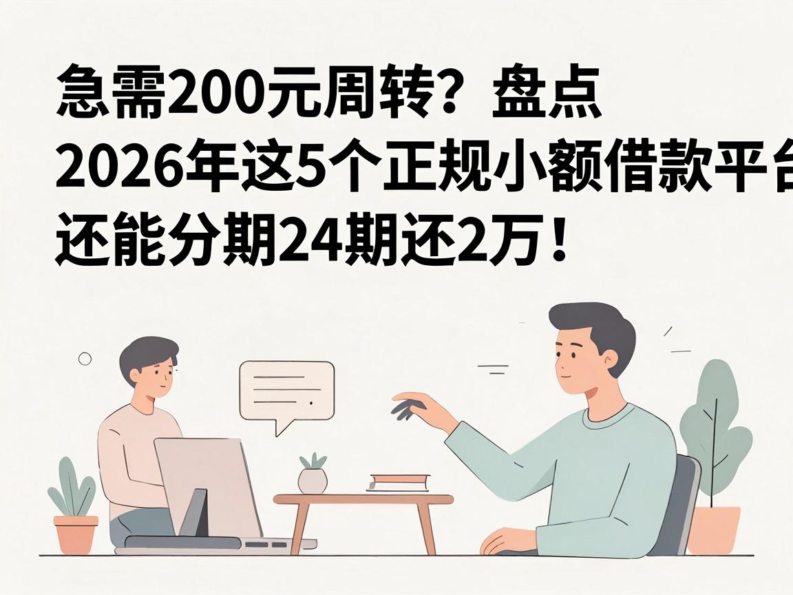 急需200元周转?盘点2026年这5个正规小额借款平台,还能分期24期还2万!