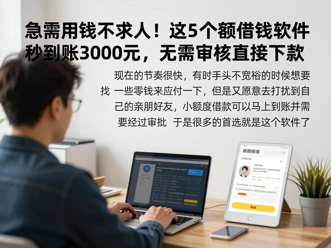 急需用钱不求人!这5个小额借钱软件秒到账3000元,无需审核直接下款