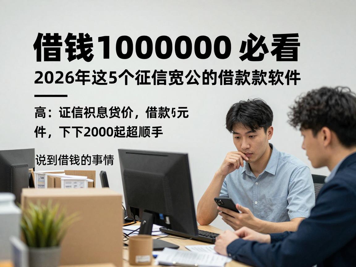 借钱1000000必看!2026年这5个征信宽松的借款软件,下款2000起超顺手