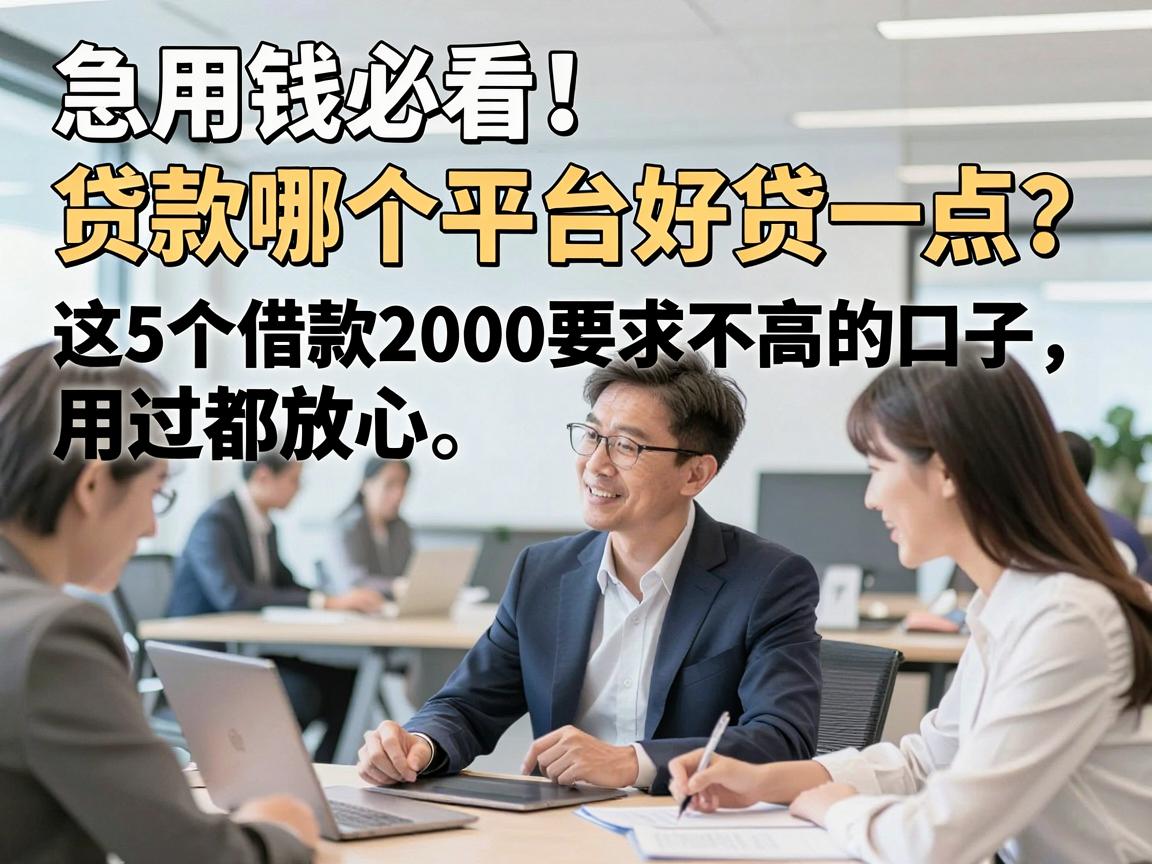 急用钱必看!贷款哪个平台好贷一点?这5个借款2000要求不高的口子,用过都放心