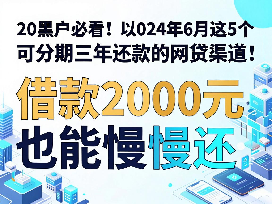 黑户必看！2024年6月这5个可分期三年还款的网贷渠道，借款2000元也能慢慢还