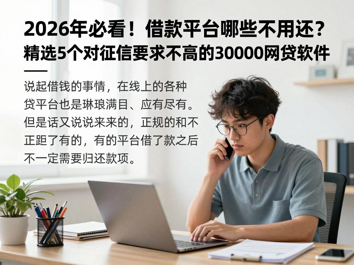 2026年必看!借款平台哪些不用还?精选5个对征信要求不高的30000网贷软件