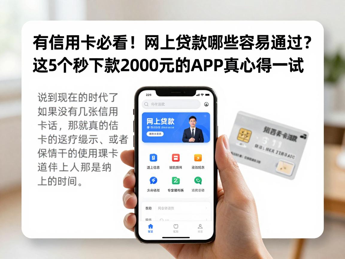 有信用卡必看！网上贷款哪些容易通过？这5个秒下款2000元的APP真心值得一试