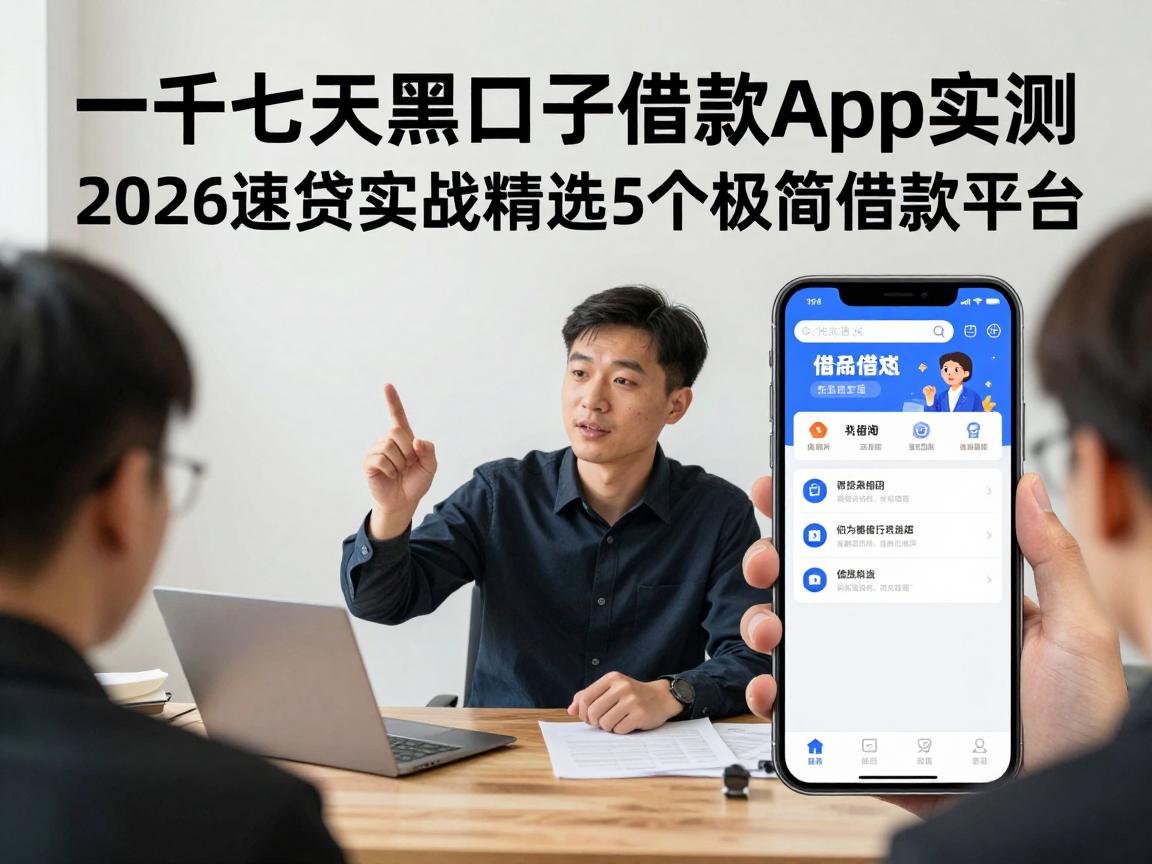 一千七天黑口子借款app实测！2026速贷实战精选5个极简借款平台