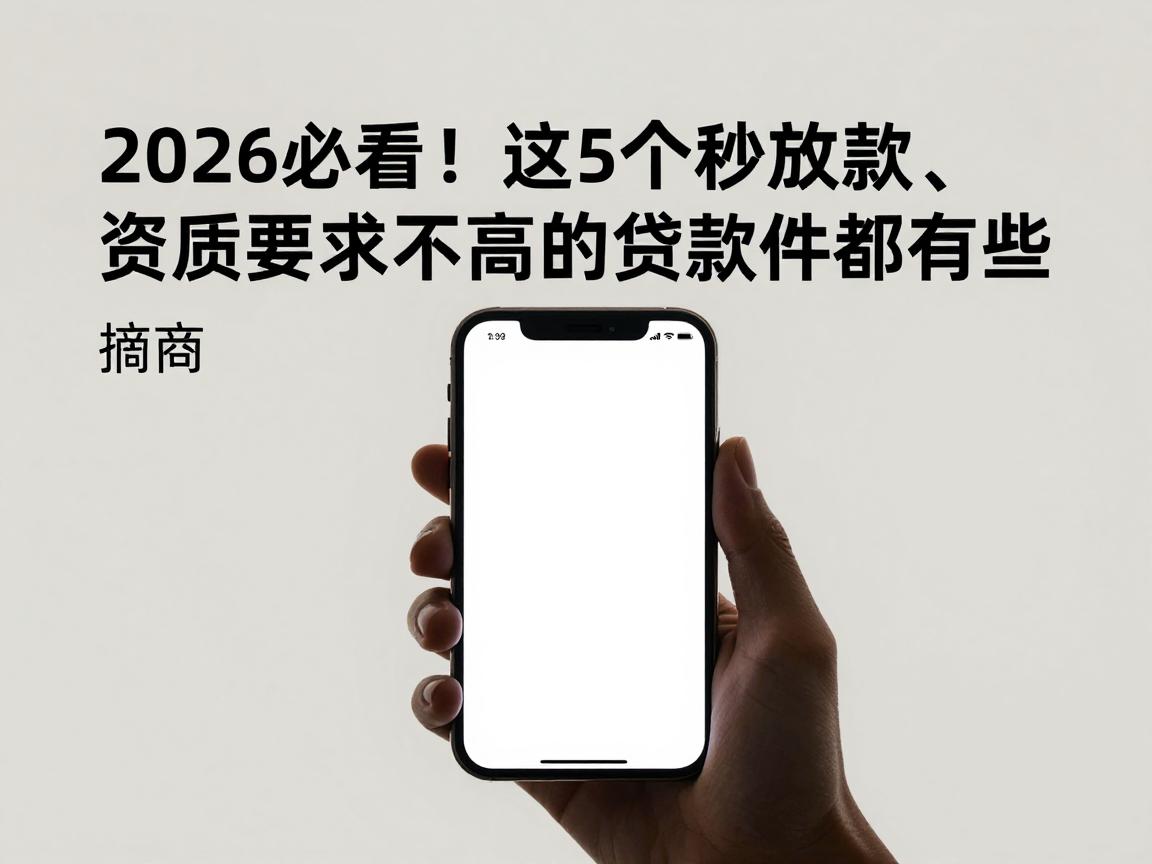 2026必看！这5个秒放款、资质要求不高的贷款软件都有哪些