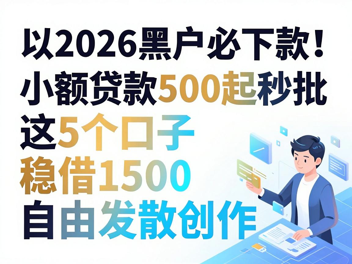 2026黑户必下款！小额贷款500起秒批，这5个口子稳借1500