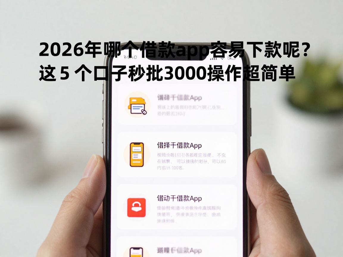 急用钱必看!2026年哪个借款app容易下款呢?这5个口子秒批3000操作超简单
