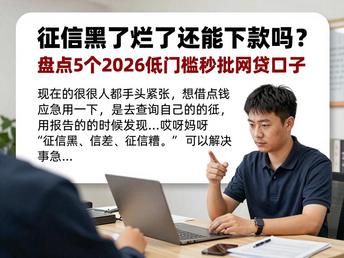 征信黑了烂了还能下款吗?盘点5个2026低门槛秒批网贷口子