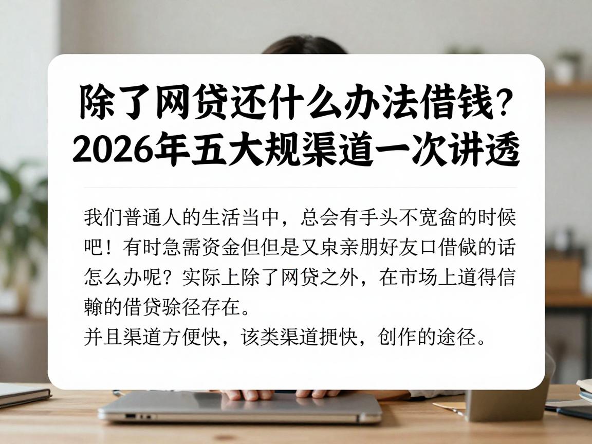 除了网贷还有什么办法借钱？2026年五大正规渠道一次讲透