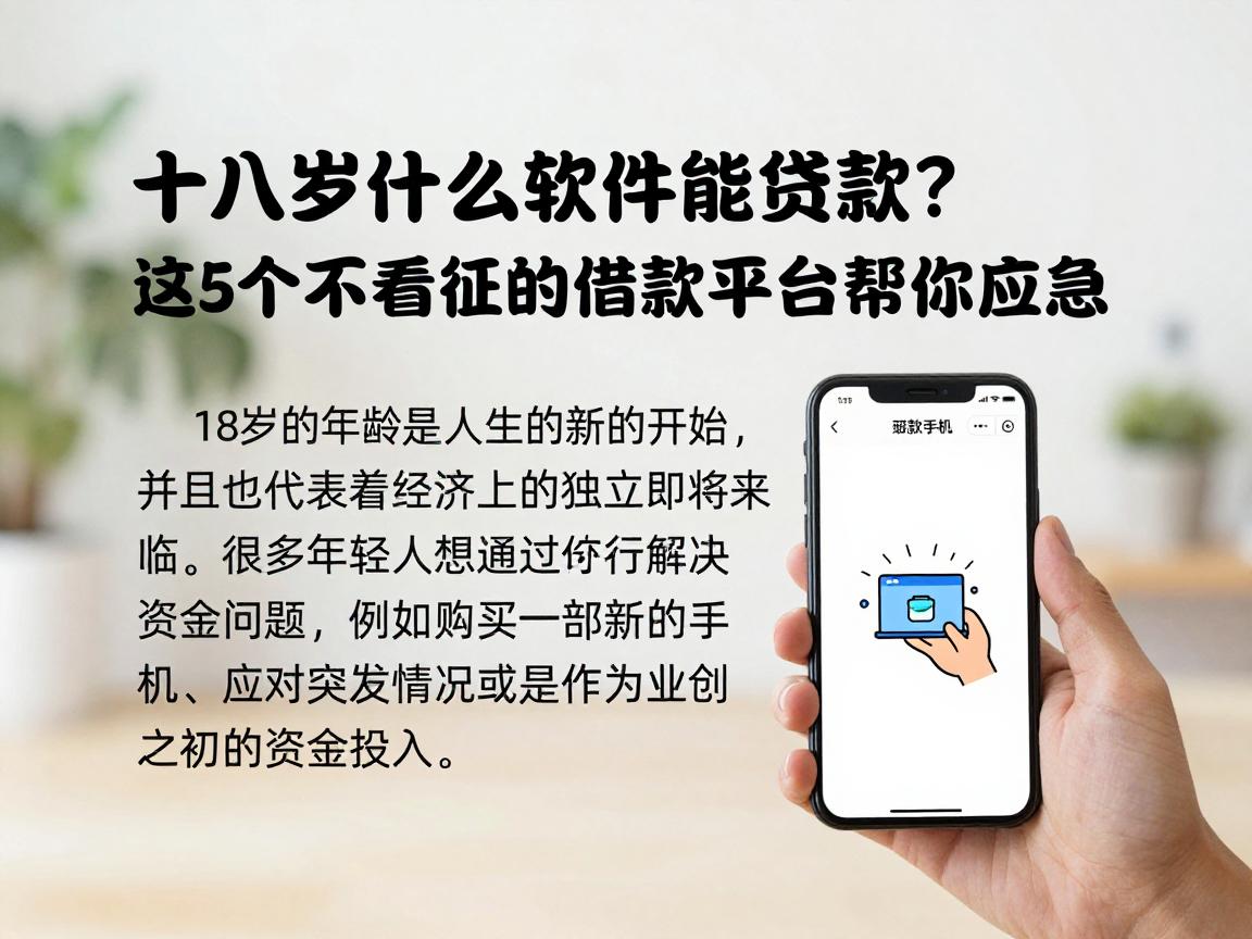 十八岁什么软件能贷款？这5个不看征信的借款平台帮你应急