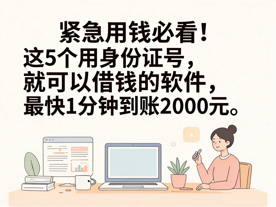 紧急用钱必看!这5个用身份证号就可以借钱的软件,最快1分钟到账2000元