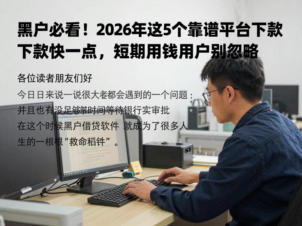 黑户必看！2026年这5个靠谱平台下款快一点，短期用钱用户别忽略