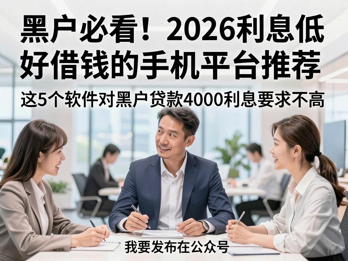 黑户必看！2026利息低好借钱的手机平台推荐，这5个软件对黑户贷款4000利息要求不高