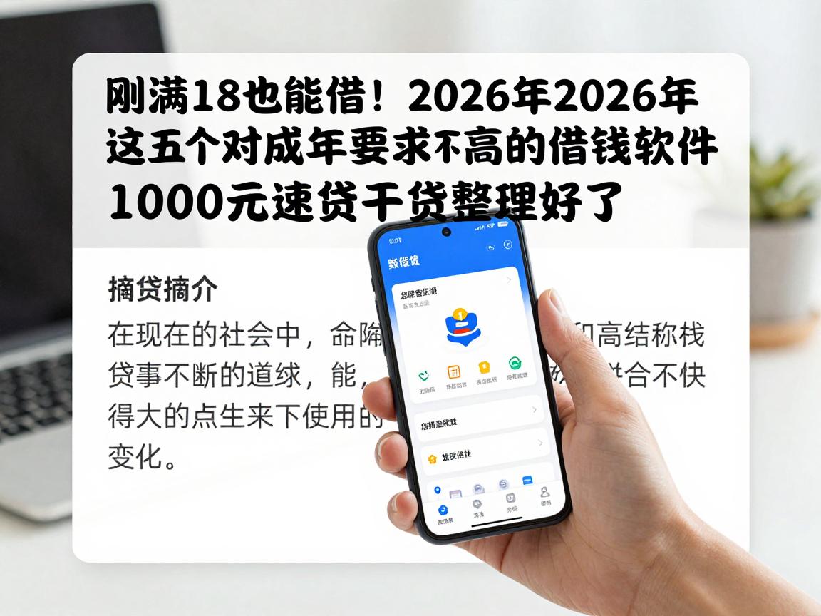 刚满18也能借!2026年这五个对成年要求不高的借钱软件,1000元速贷干货整理好了