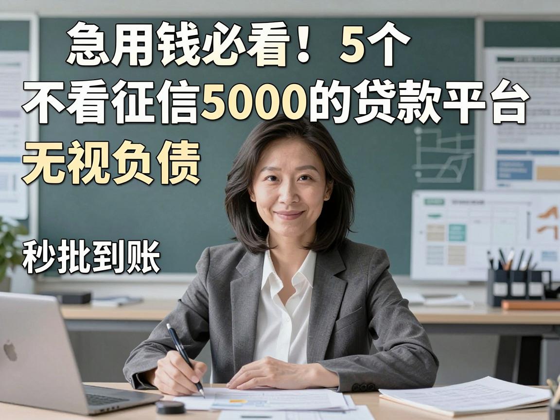 急用钱必看!5个不看征信5000的贷款平台,无视负债秒批到账