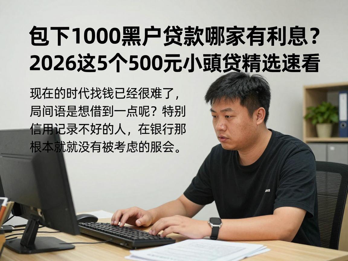 包下1000黑户贷款哪家有利息?2026这5个500元小额贷精选速看