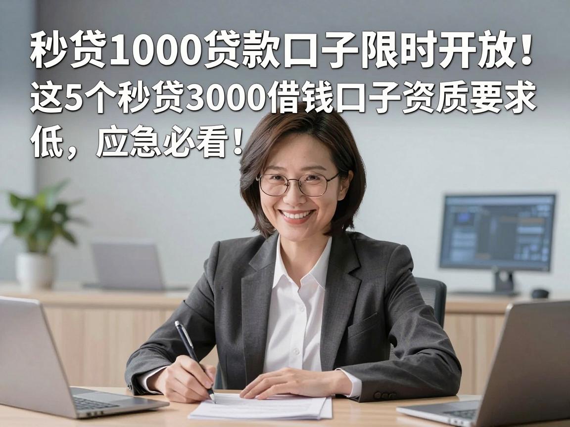 秒贷1000贷款口子限时开放!这5个秒贷3000借钱口子资质要求低,应急必看