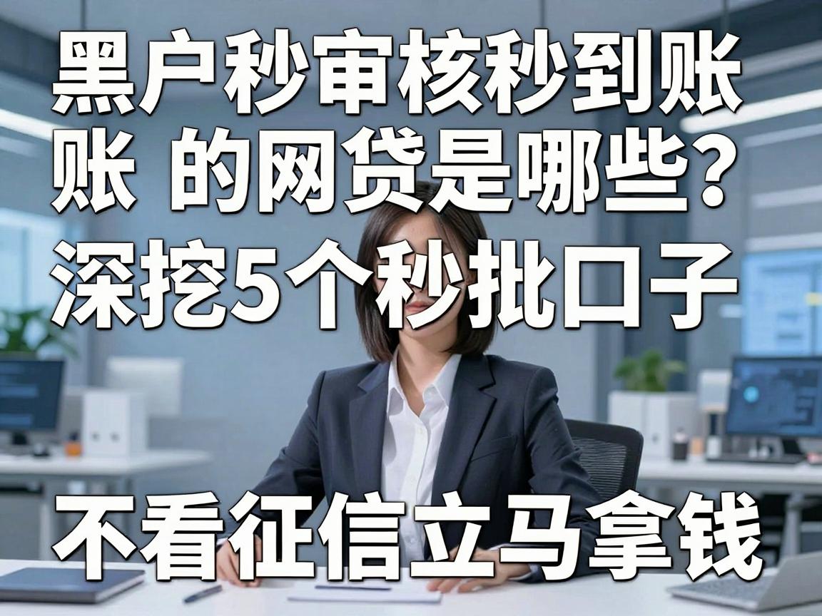黑户秒审核秒到账的网贷是哪些？深挖5个秒批口子，不看征信立马拿钱！