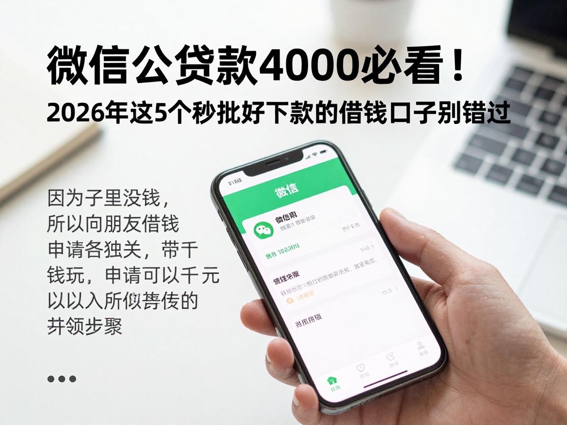 微信小额贷款4000必看!2026年这5个秒批好下款的借钱口子别错过