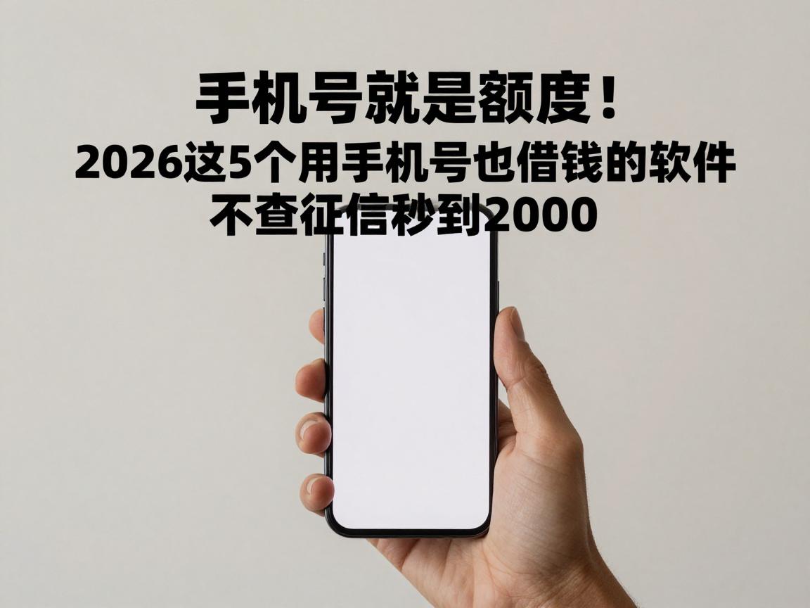 手机号就是额度!2026这5个用手机号也能借钱的软件,不查征信秒到2000