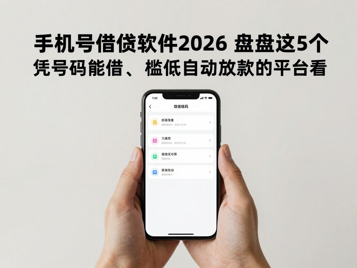 手机号借钱软件2026最新盘点这5个凭号码就能借、门槛低自动放款的平台看