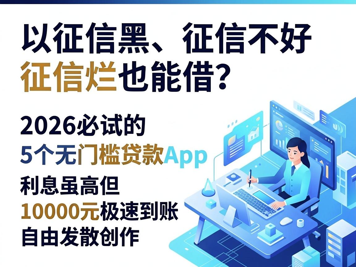 征信黑、征信不好、征信烂也能借?2026必试的5个无门槛贷款App,利息虽高但10000元极速到账