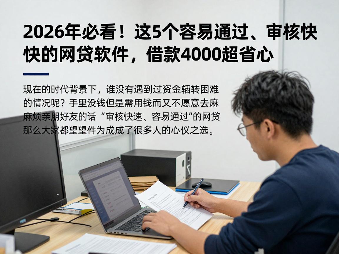 2026年必看！这5个容易通过、审核快的网贷软件，借款4000超省心