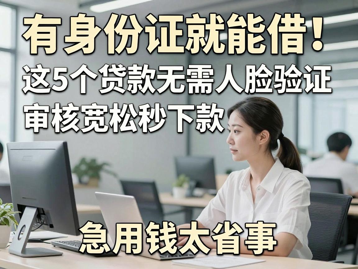 有身份证就能借！这5个贷款无需人脸验证，审核宽松秒下款，急用钱太省事