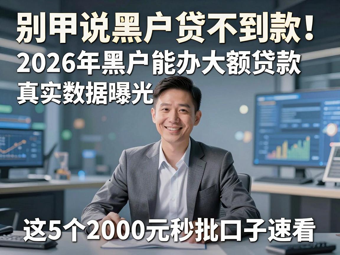 别再说黑户贷不到款！2026年黑户能办大额贷款真实数据曝光，这5个2000元秒批口子速看