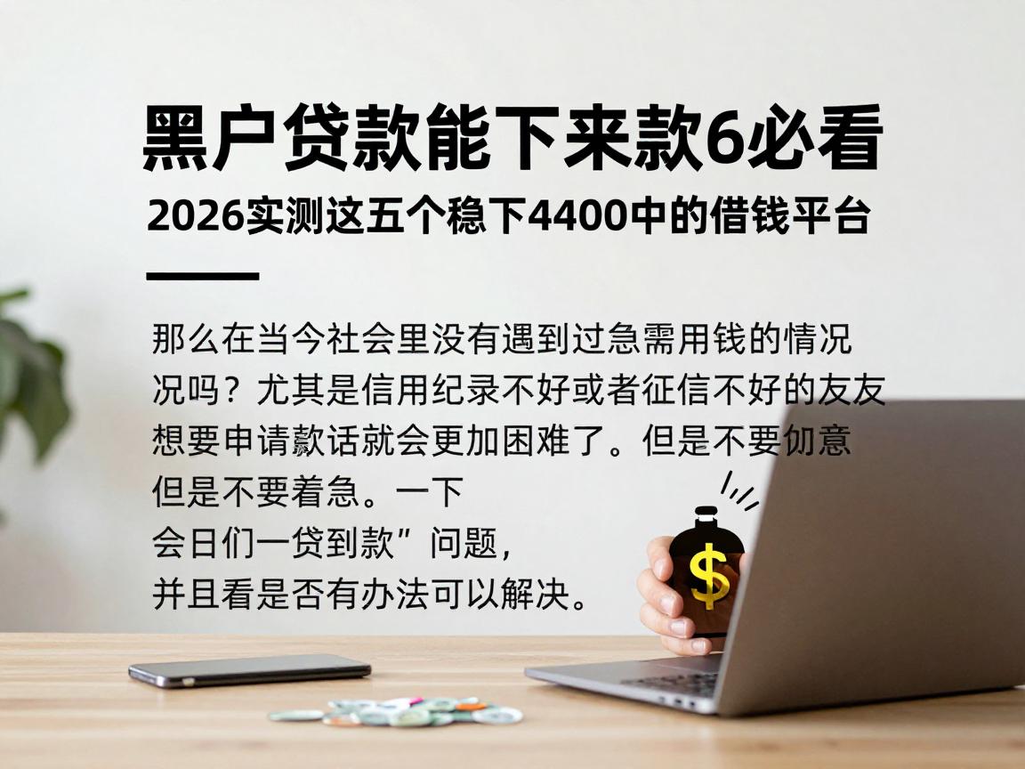 黑户贷款能下来款6必看!2026实测这五个稳下4000的借钱平台,便捷到账