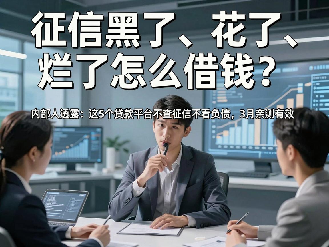 征信黑了、花了、烂了怎么借钱？内部人透露：这5个贷款平台不查征信不看负债，3月亲测有效！