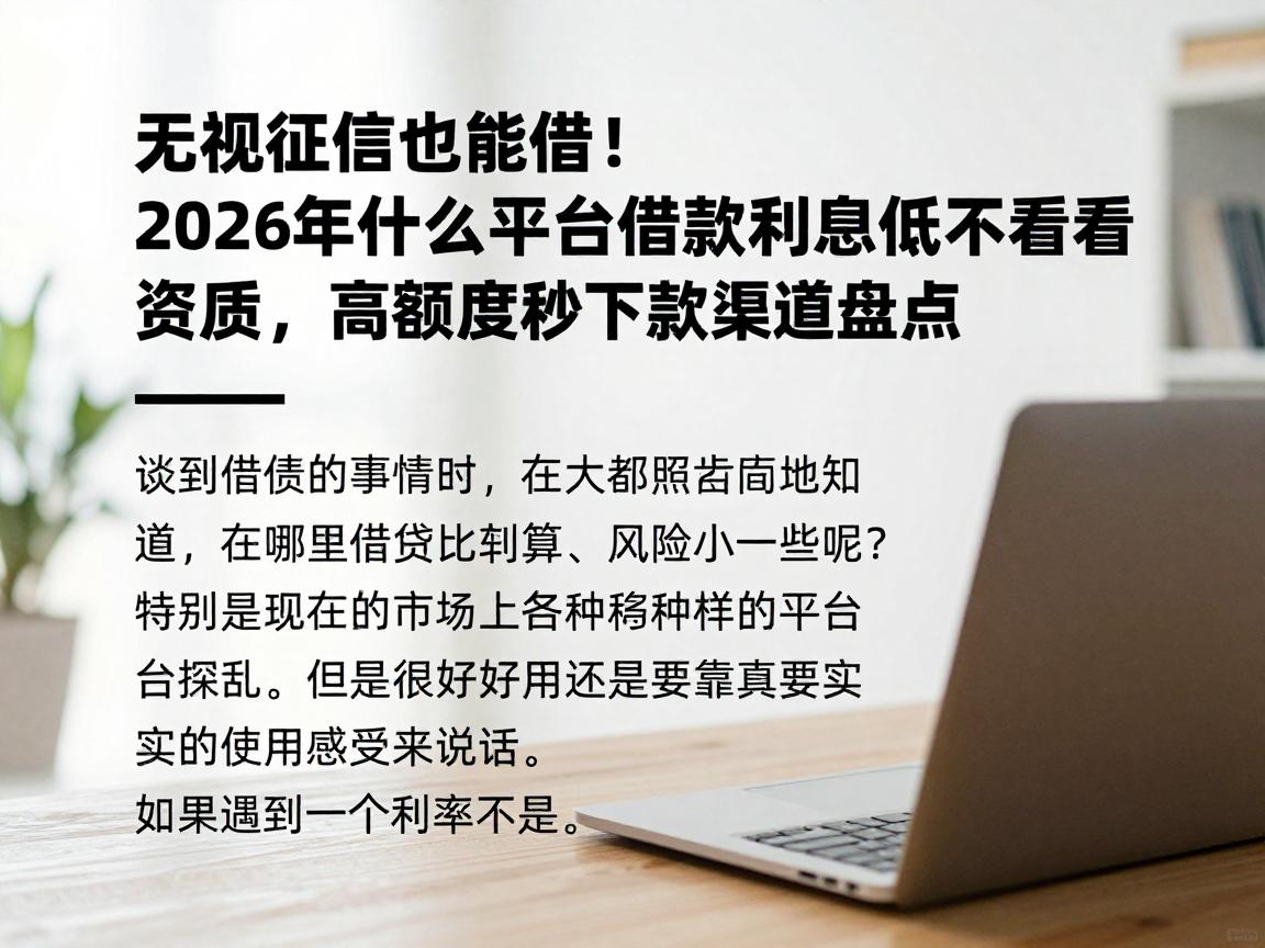 无视征信也能借!2026年什么平台借款利息低不看资质,高额度秒下款渠道盘点