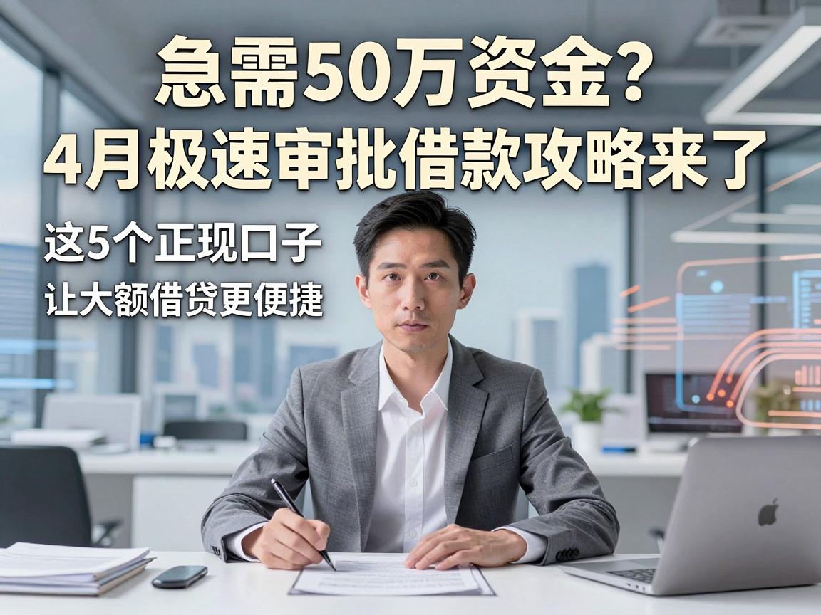急需50万资金?4月极速审批借款攻略来了,这5个正规口子让大额借贷更便捷
