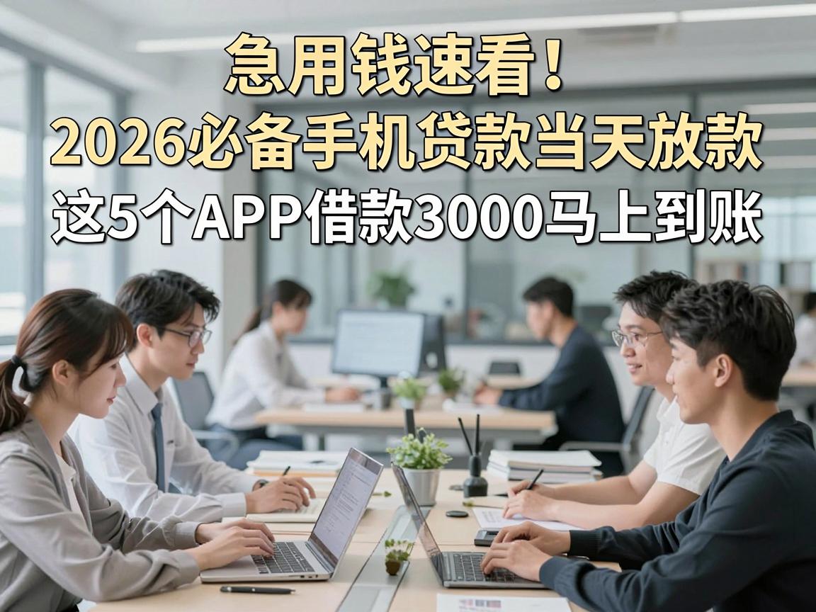 急用钱速看!2026必备手机贷款当天放款,这5个APP借款3000马上到账