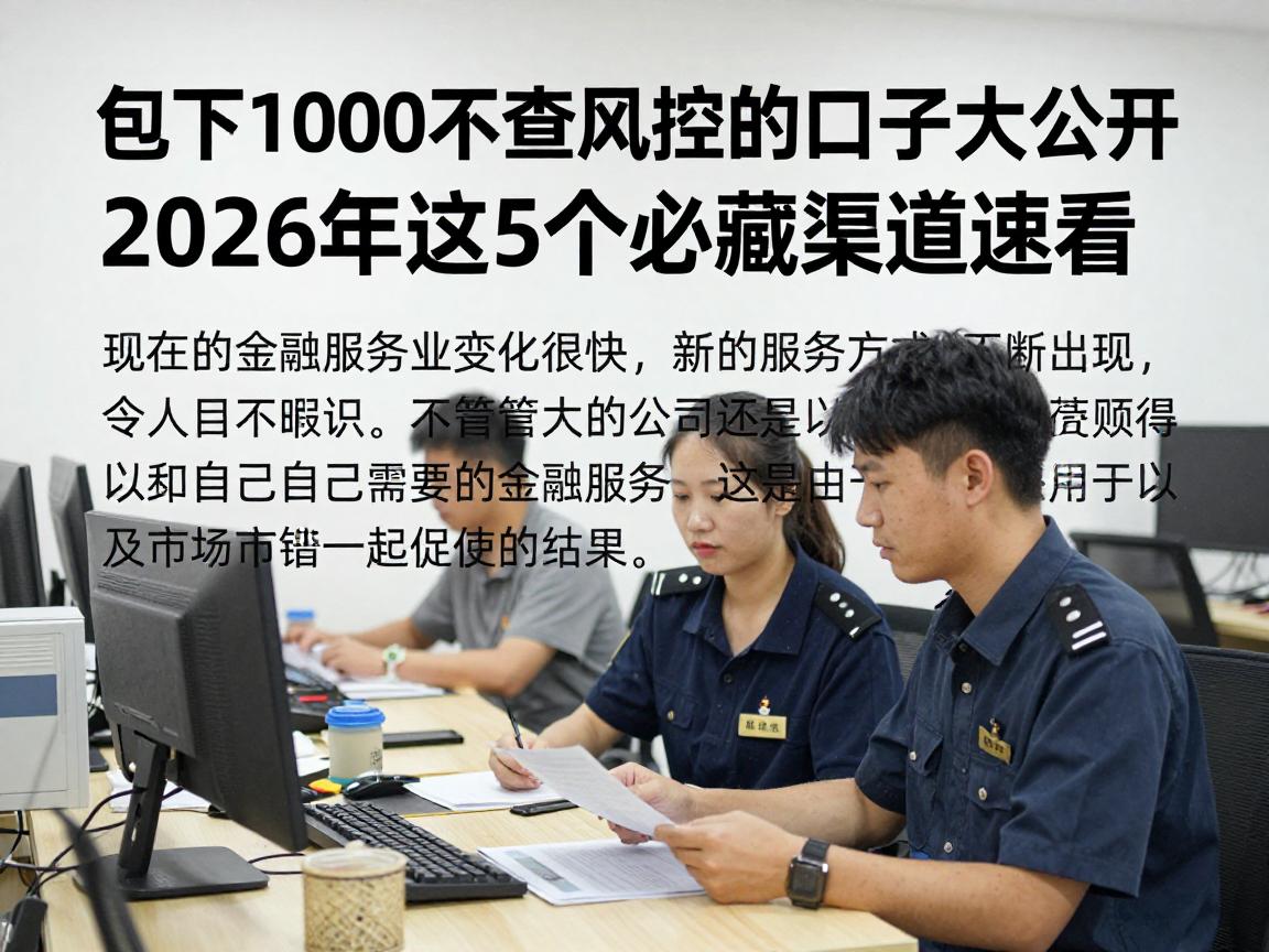 包下1000不查风控的口子大公开!2026年这5个必藏渠道速看