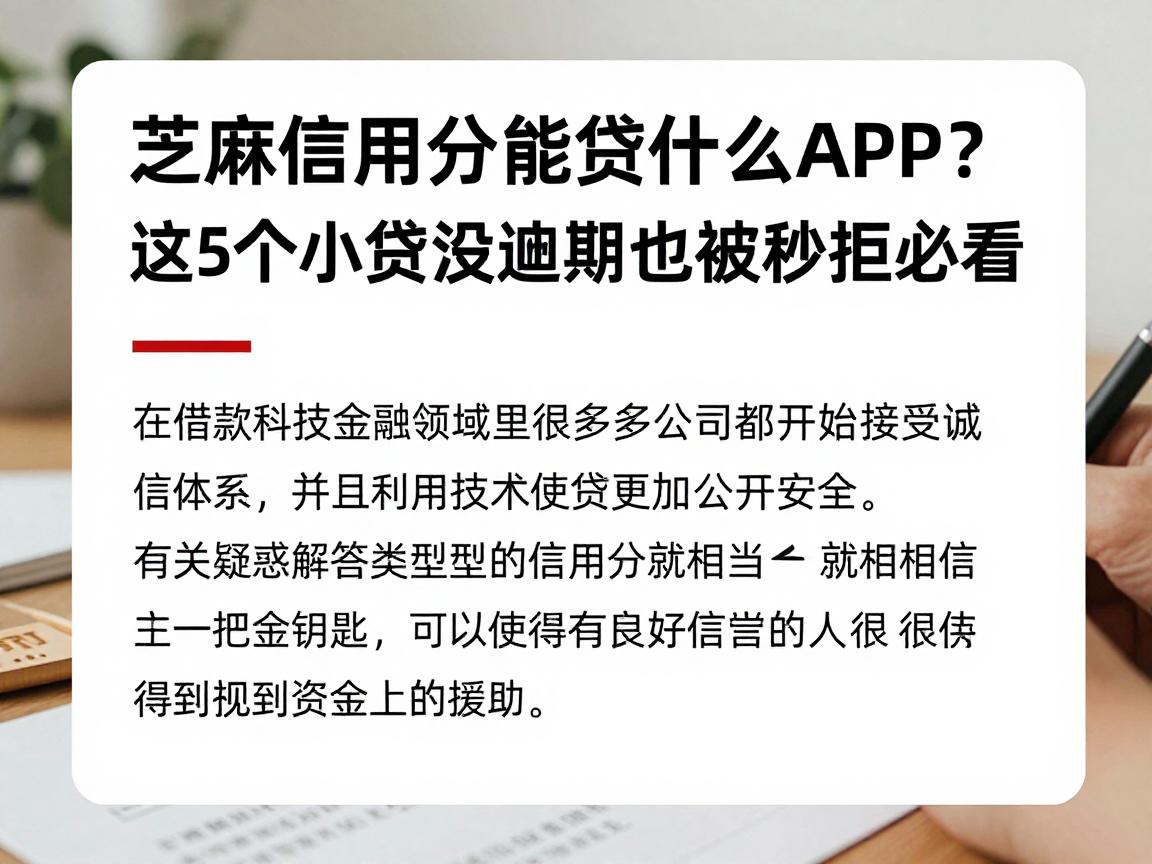 芝麻信用分能贷什么APP?这5个小贷没逾期也被秒拒必看