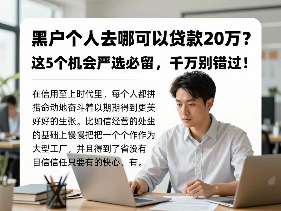 黑户个人去哪可以贷款20万?这5个机会严选必留,千万别错过!