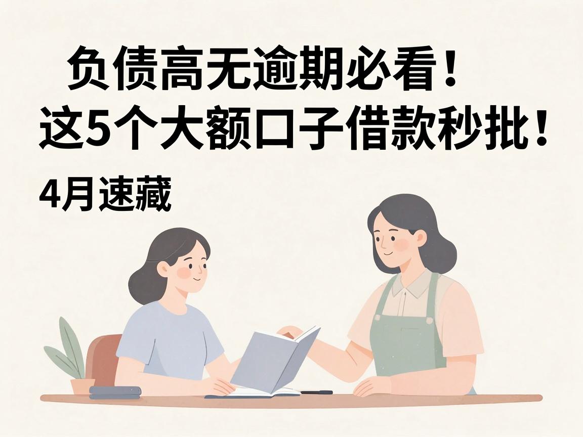 负债高无逾期必看!这5个大额口子借款秒批,4月速藏
