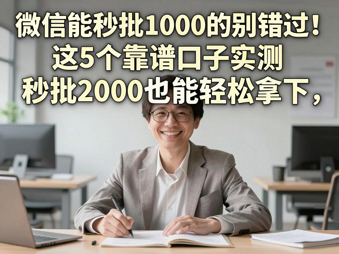 微信能秒批1000的别错过!这5个靠谱口子实测,秒批2000也能轻松拿下