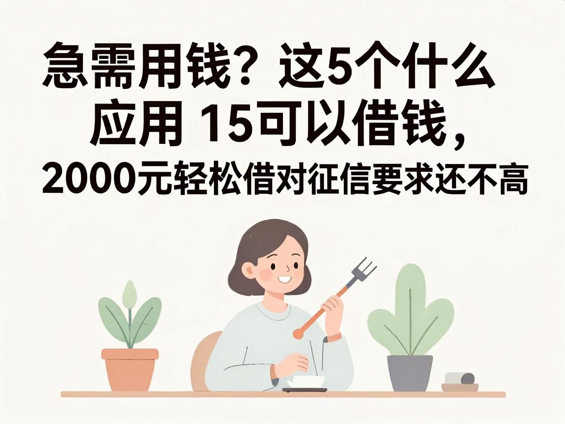 急需用钱?这5个什么应用15可以借钱,2000元轻松借对征信要求还不高