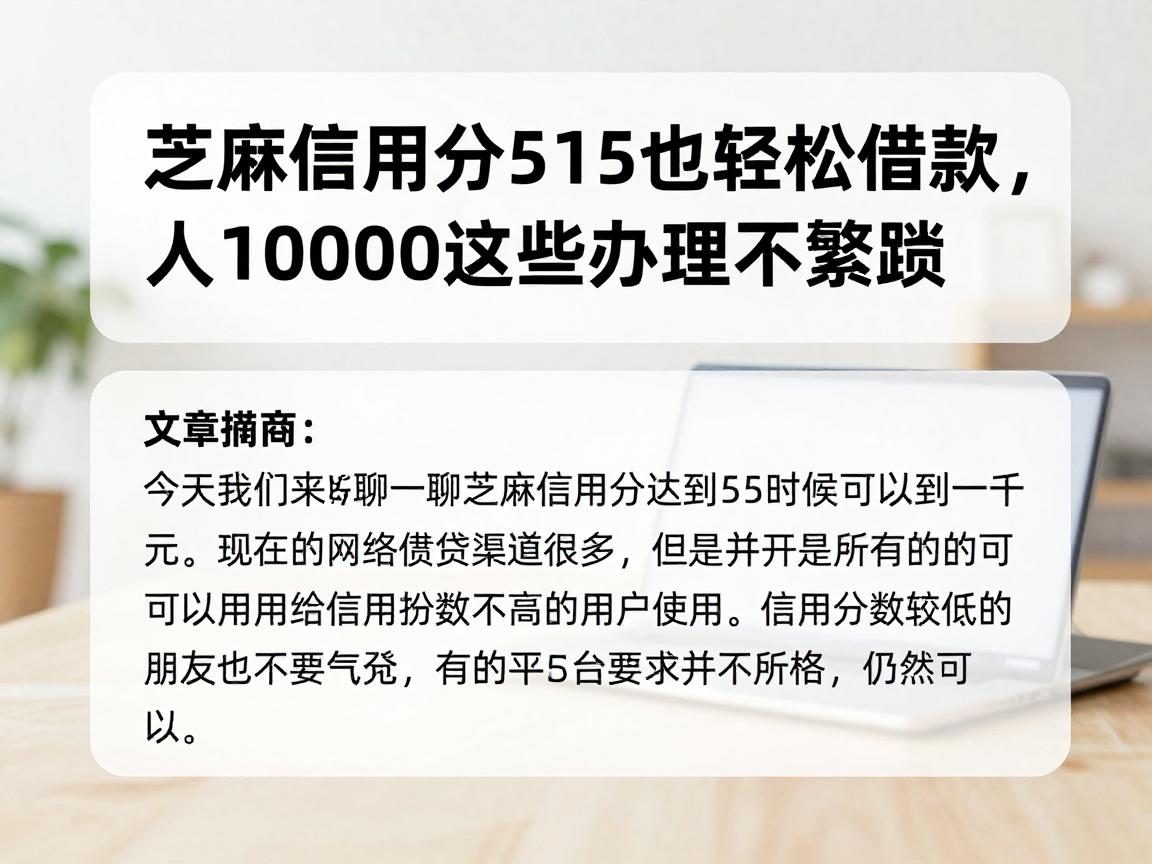 芝麻信用分515也能轻松借款,人人1000额度这些软件办理不繁琐