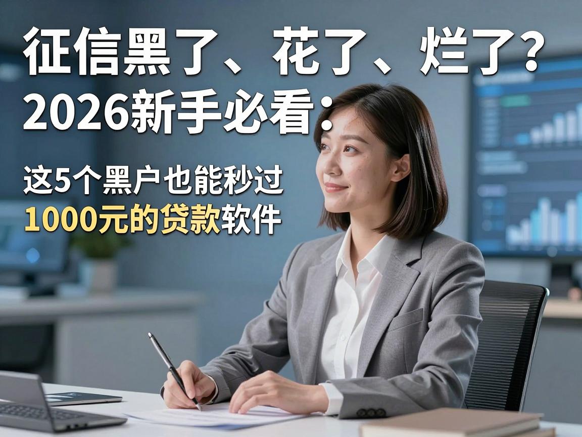 征信黑了、花了、烂了?2026新手必看:这5个黑户也能秒过1000元的贷款软件,极速下款超容易!