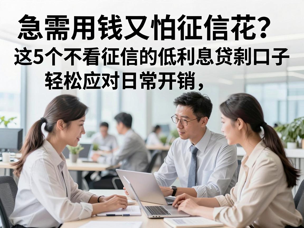 急需用钱又怕征信花?这5个不看征信的低利息贷款口子,轻松应对日常开销!