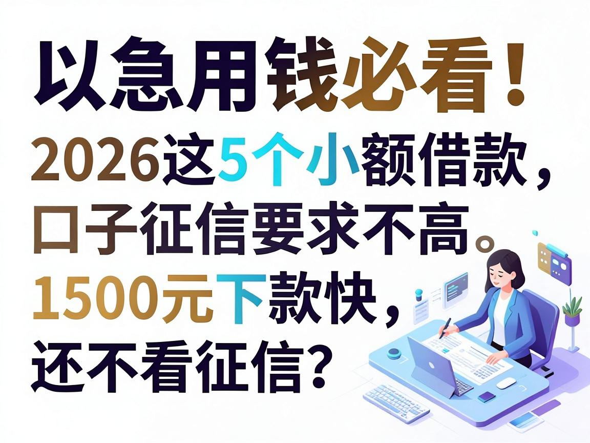 急用钱必看!2026这5个小额借款口子征信要求不高,1500元下款快还不看征信?